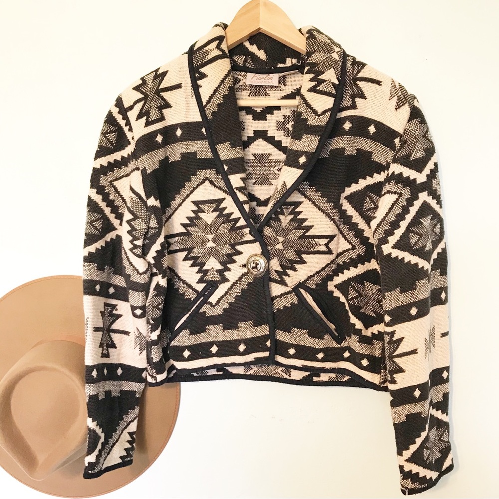 Vintage Fiorlini Southwest cropped blazer